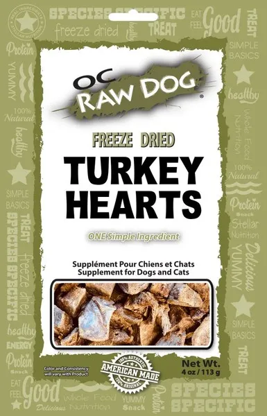 4 oz. OC Raw Freeze Dried Turkey Hearts - Health/First Aid